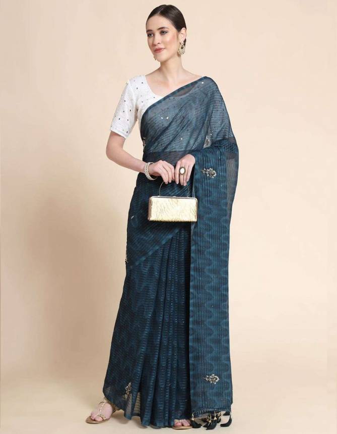 Printed W 161 Fancy Wholesale Party Wear Georgette Saree Catalog